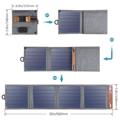 CHOETECH SC004 14W USB Foldable Solar Powered Charger | Auzzi Store