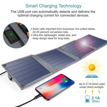 CHOETECH SC004 14W USB Foldable Solar Powered Charger | Auzzi Store