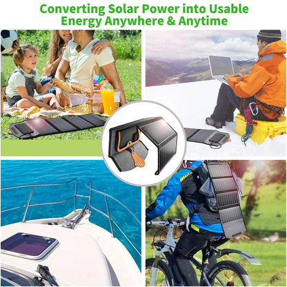 CHOETECH SC005 22W Portable Waterproof Foldable Solar Panel Charger (Dual USB Ports) | Auzzi Store