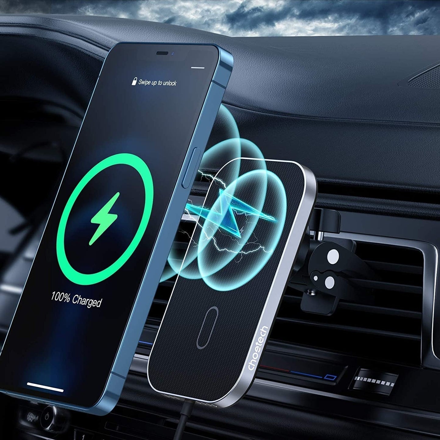 CHOETECH T200F-201 15W MagLeap Magnetic Wireless Car Charger Holder with 1M Cable | Auzzi Store