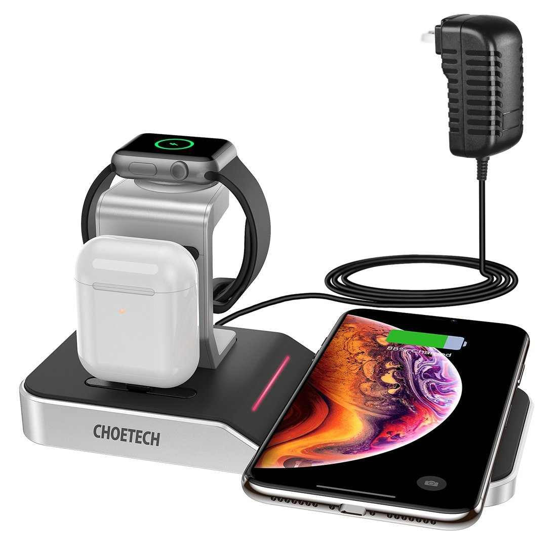 CHOETECH T316 4-in-1 Wireless Charging Station for iPhone/Apple Watch/iPod and all Qi Wireless Cell phones | Auzzi Store