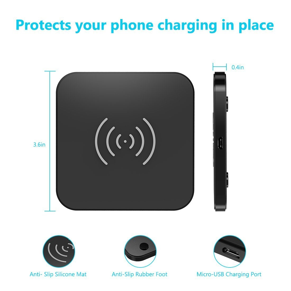 CHOETECH T511S Qi Certified 10W/7.5W Fast Wireless Charger Pad | Auzzi Store