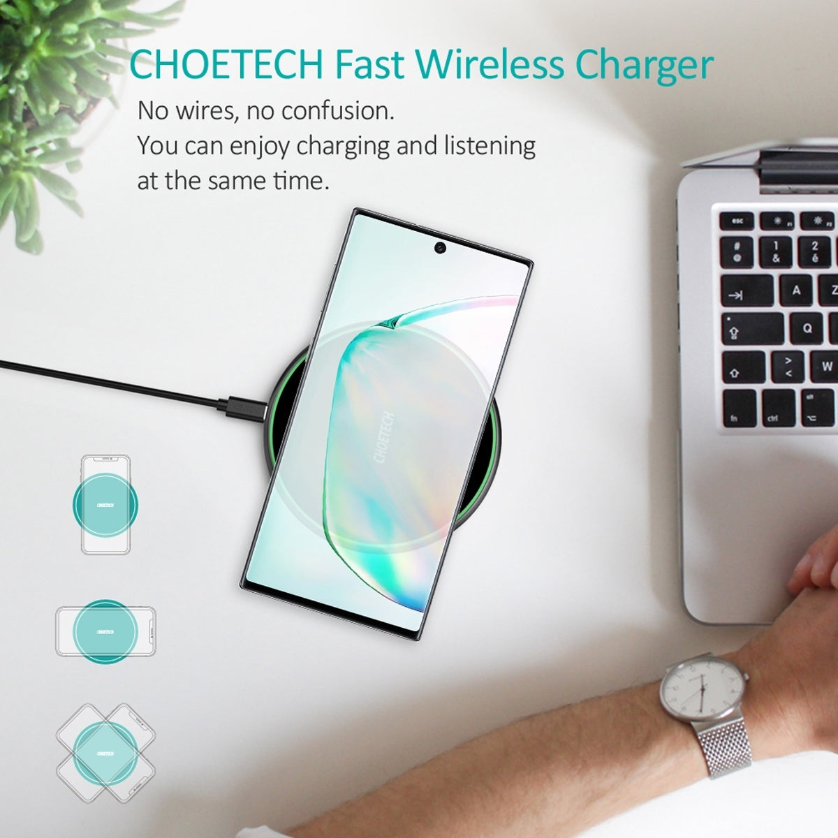 CHOETECH T559-F 15W Wireless Charging Pad with AC Adapter | Auzzi Store