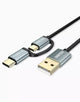 CHOETECH XAC-0012-102BK 2-in-1 USB Type C+Micro USB Cable 1.2m Charge & Sync for Samsung Phones | Auzzi Store