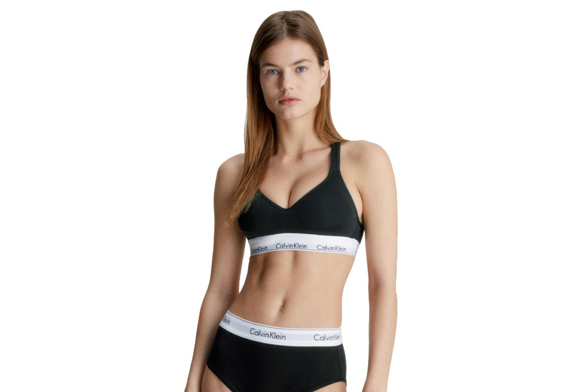 Calvin Klein Women's Modern Cotton Bralette (Black, Size XL)
