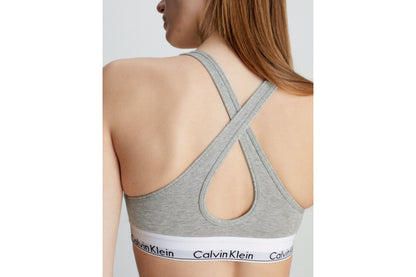 Calvin Klein Women's Modern Cotton Bralette (Grey Heather, Size XL)