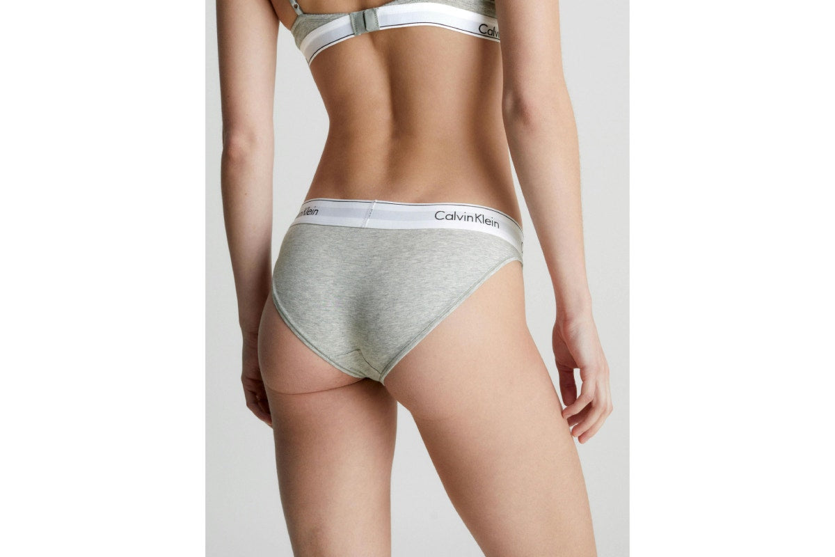 Calvin Klein Women's Modern Cotton Bikini (Grey Heather, Size XS)