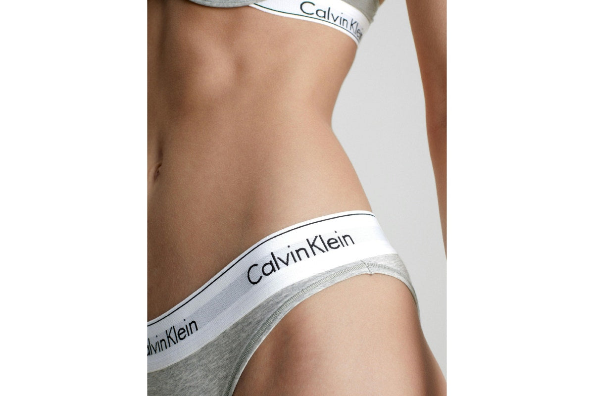 Calvin Klein Women's Modern Cotton Bikini (Grey Heather, Size XS)