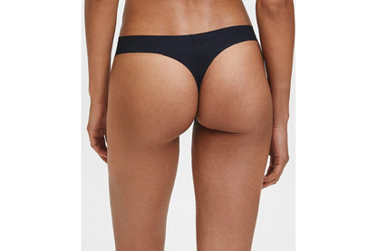Calvin Klein Women's Invisibles Thong 3 Pack (Black, Size XL)