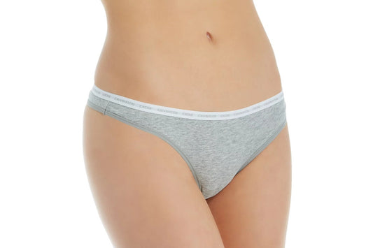 Calvin Klein Women's CK One Body Cotton Thong (Grey, Size XS)