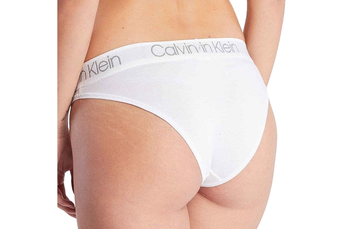 Calvin Klein Women's CK One Body Cotton High Leg Tanga Bikini (White, Size XS)