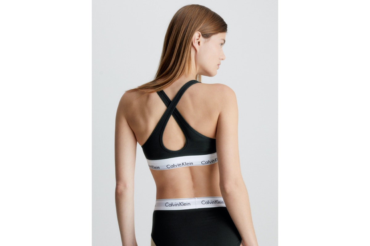 Calvin Klein Women's Modern Cotton Lightly Lined Bralette (Black, Size M)