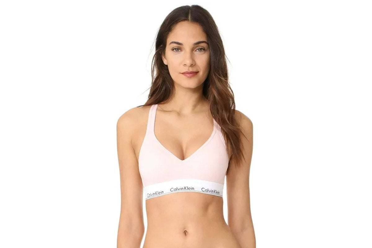Calvin Klein Women's Modern Cotton Lightly Lined Bralette (Nymph's Thigh, Size XS)
