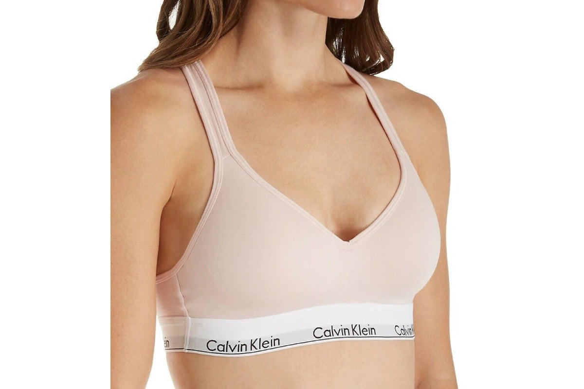 Calvin Klein Women's Modern Cotton Lightly Lined Bralette (Nymph's Thigh, Size XS)