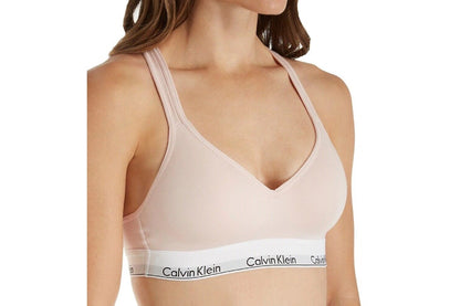 Calvin Klein Women's Modern Cotton Lightly Lined Bralette (Nymph's Thigh, Size XS)