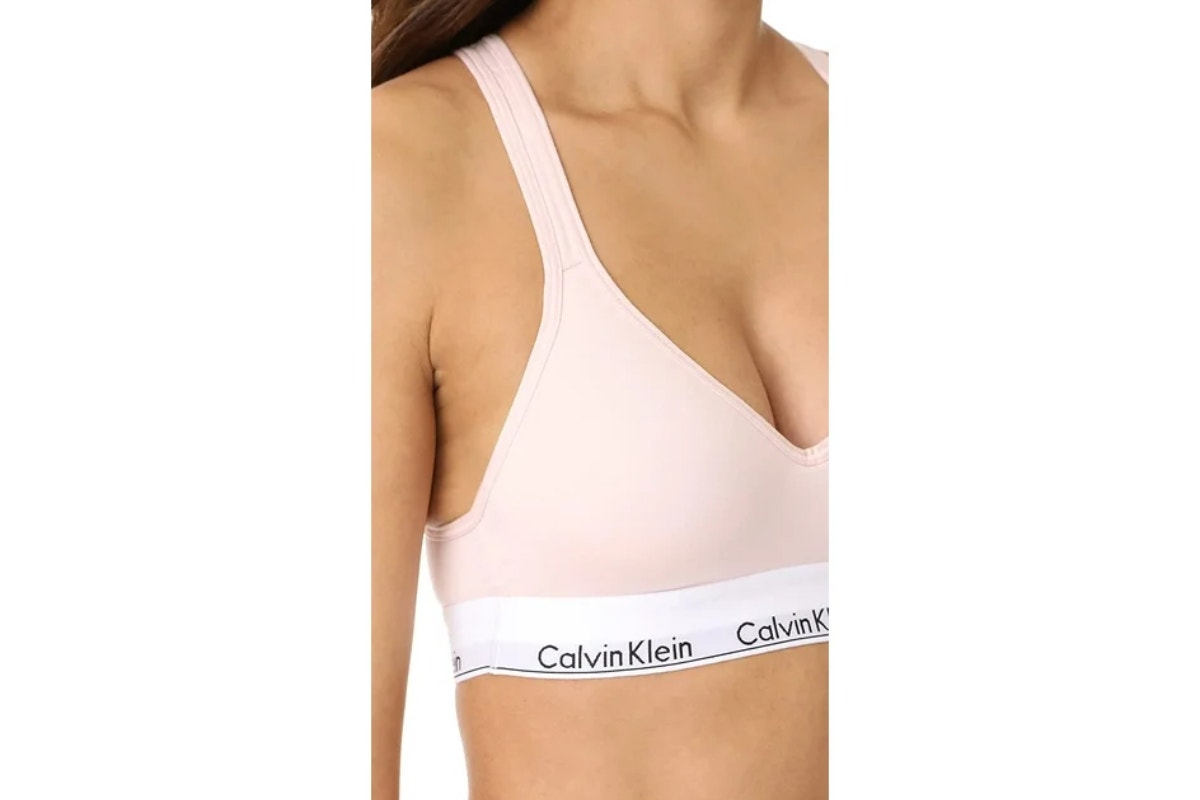 Calvin Klein Women's Modern Cotton Lightly Lined Bralette (Nymph's Thigh, Size XS)