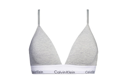 Calvin Klein Women's Modern Cotton Lightly Lined Triangle Bralette (Grey Heather, Size M)