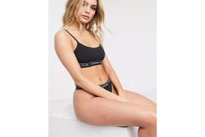 Calvin Klein Women's Ck One Cotton Unlined Bralette (Black, Size L)