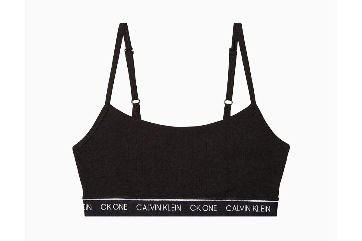 Calvin Klein Women's Ck One Cotton Unlined Bralette (Black, Size L)