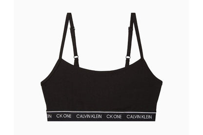 Calvin Klein Women's Ck One Cotton Unlined Bralette (Black, Size L)