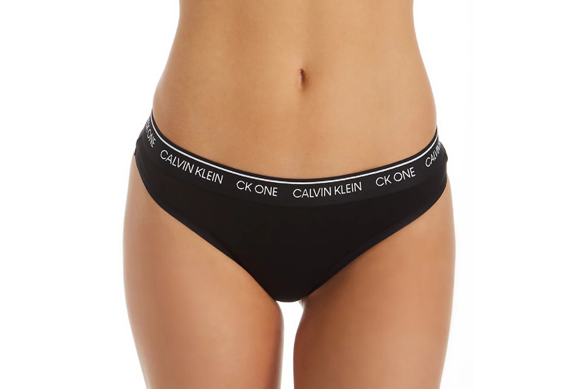 Calvin Klein Women's Ck One Cotton Thong (Black, Size XS)