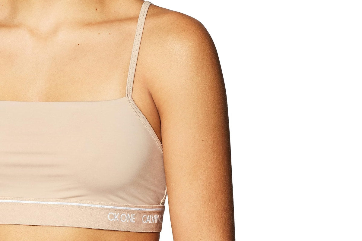 Calvin Klein Women's CK One Micro Unlined Bralette (Honey Almond, Size XL)