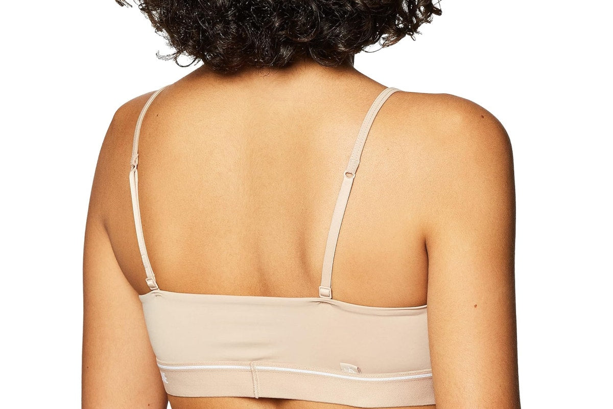 Calvin Klein Women's CK One Micro Unlined Bralette (Honey Almond, Size XL)