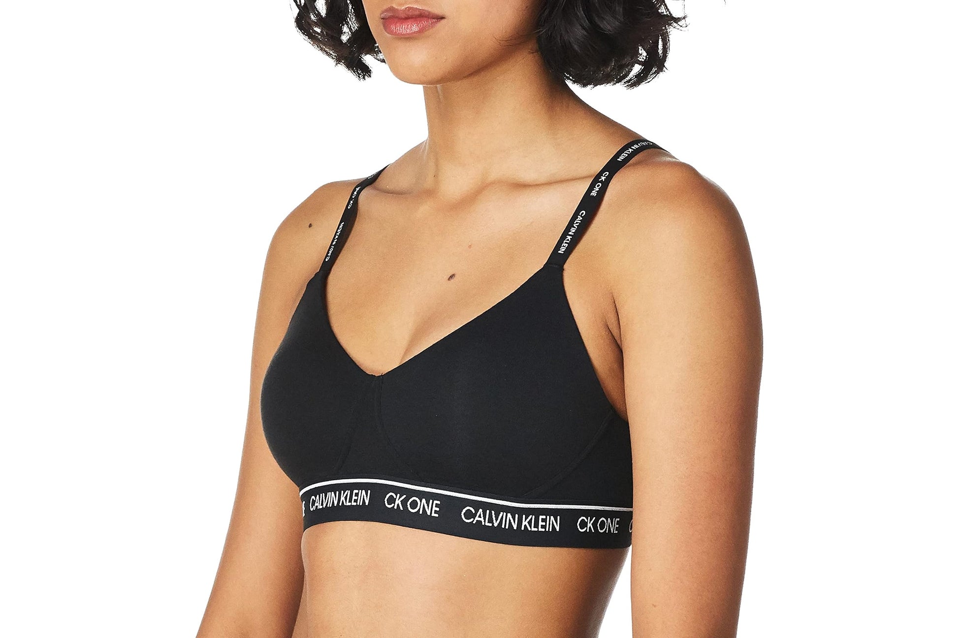 Calvin Klein Women's CK One Cotton Lightly Lined Bralette (Black, Size XS)