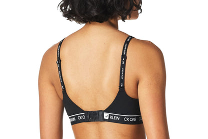 Calvin Klein Women's CK One Cotton Lightly Lined Bralette (Black, Size XS)