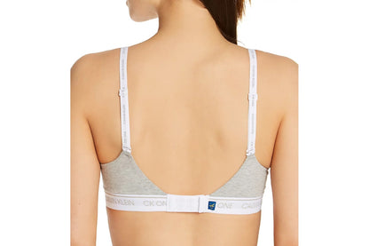 Calvin Klein Women's CK One Cotton Lightly Lined Bralette (Grey Heather, Size S)
