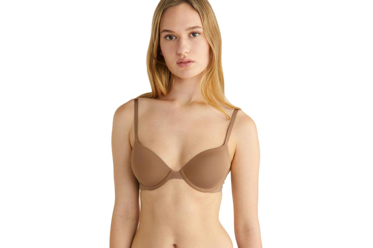 Calvin Klein Women's Perfectly Fit Flex Lightly Lined Demi Bra (Beige, Size 34D)