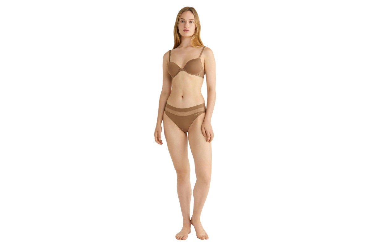 Calvin Klein Women's Perfectly Fit Flex Lightly Lined Demi Bra (Beige, Size 34D)