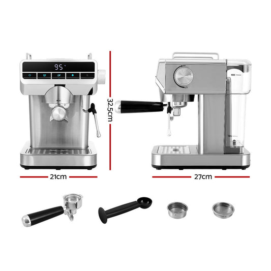Devanti 20 Bar Coffee Machine Espresso Cafe Maker – view 2