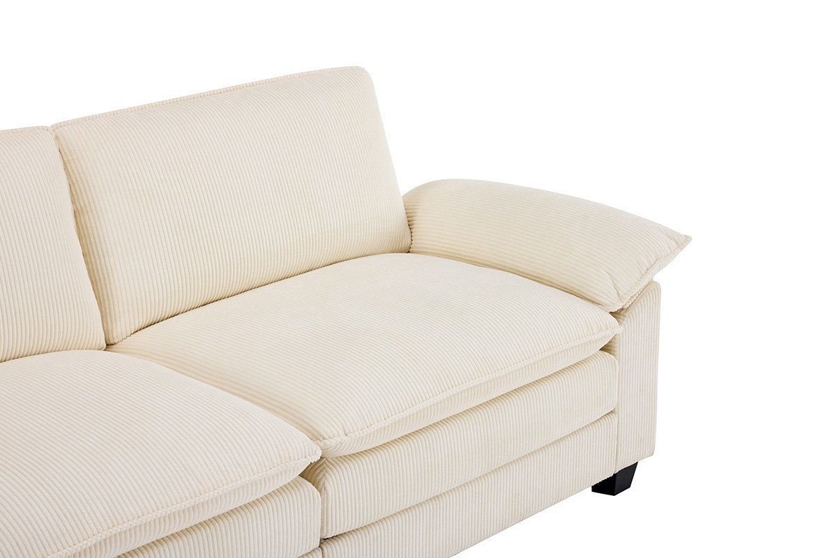 Airluxe Haines 4 Seater Modular Sofa & Ottoman Set (Cream)
