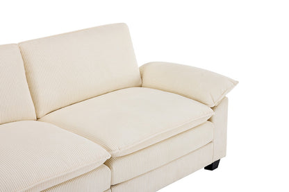 Airluxe Haines 4 Seater Modular Sofa & Ottoman Set (Cream)