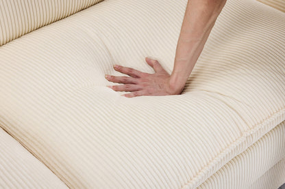 Airluxe Haines 4 Seater Modular Sofa & Ottoman Set (Cream)