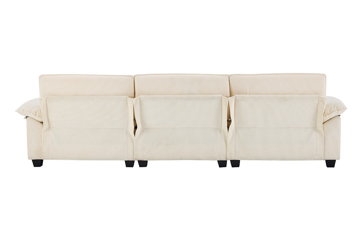 Airluxe Haines 4 Seater Modular Sofa & Ottoman Set (Cream)
