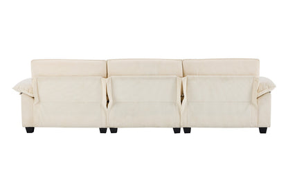 Airluxe Haines 4 Seater Modular Sofa & Ottoman Set (Cream)