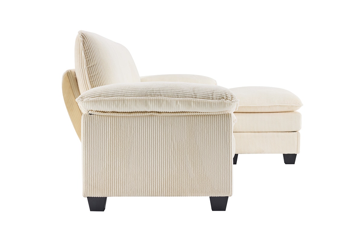 Airluxe Haines 4 Seater Modular Sofa & Ottoman Set (Cream)