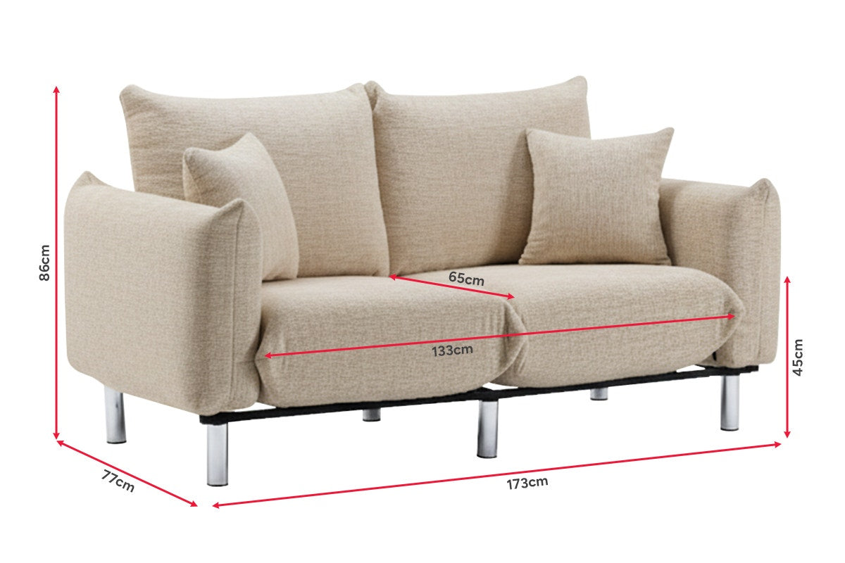 Airluxe Ava 2 Seater Sofa (Sand)