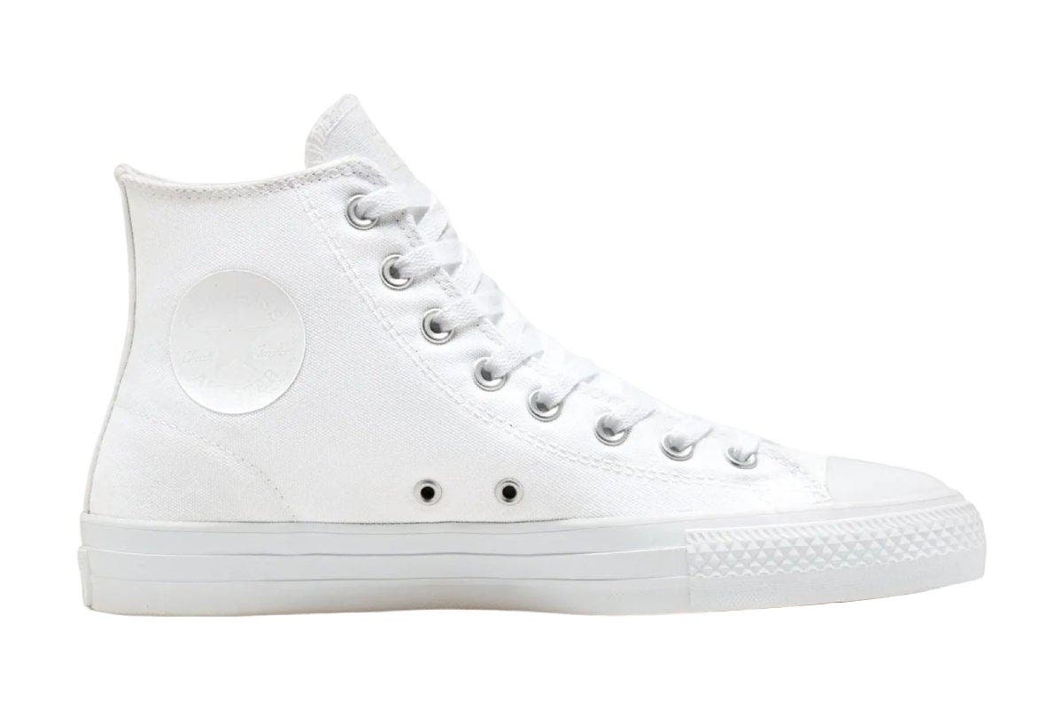 Converse Unisex CTAS Pro Hi Casual Shoes  - White Monochrome, Size 10 US 