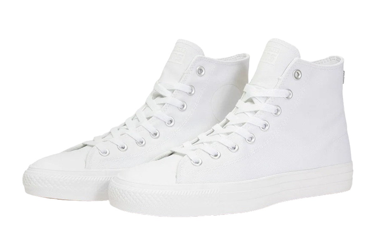 Converse Unisex CTAS Pro Hi Casual Shoes - White Monochrome; Size 6 US