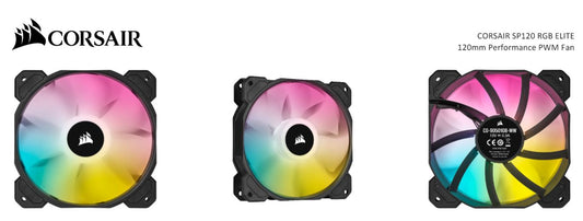 CORSAIR Black SP120 RGB ELITE, 120mm RGB LED PWM Low Noise, High CFM Fan with AirGuide, Single Pack | Auzzi Store