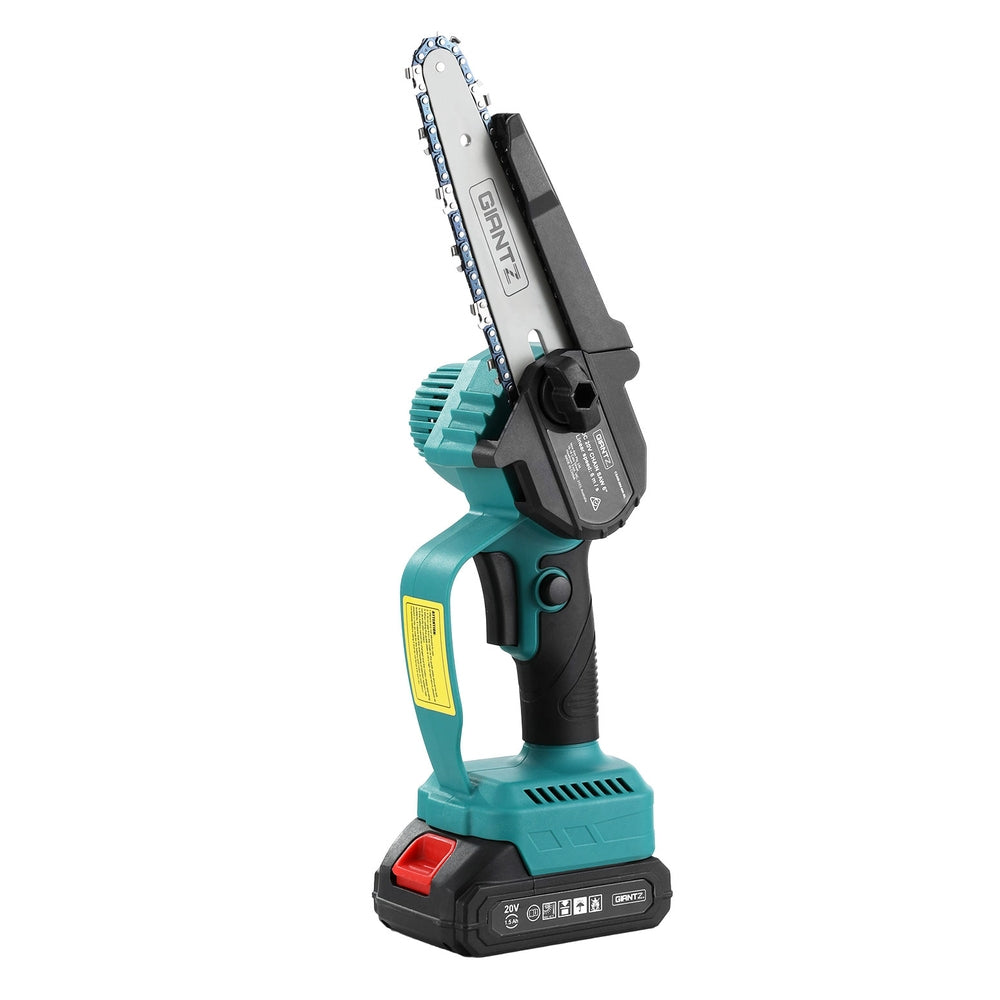 Giantz 6" Mini Cordless Electric Chainsaw, 2x20V Lithium, Copper Motor, Ergonomic, Safety Lock