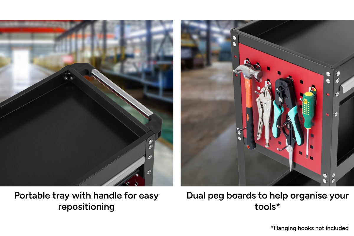 Certa 3-Tier Steel Tool Trolley