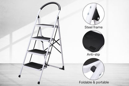 Certa Steel Frame 4-Step Folding Ladder