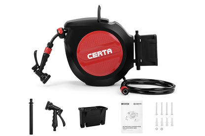 Certa 20m Retractable Garden Hose Reel with Spray Nozzle