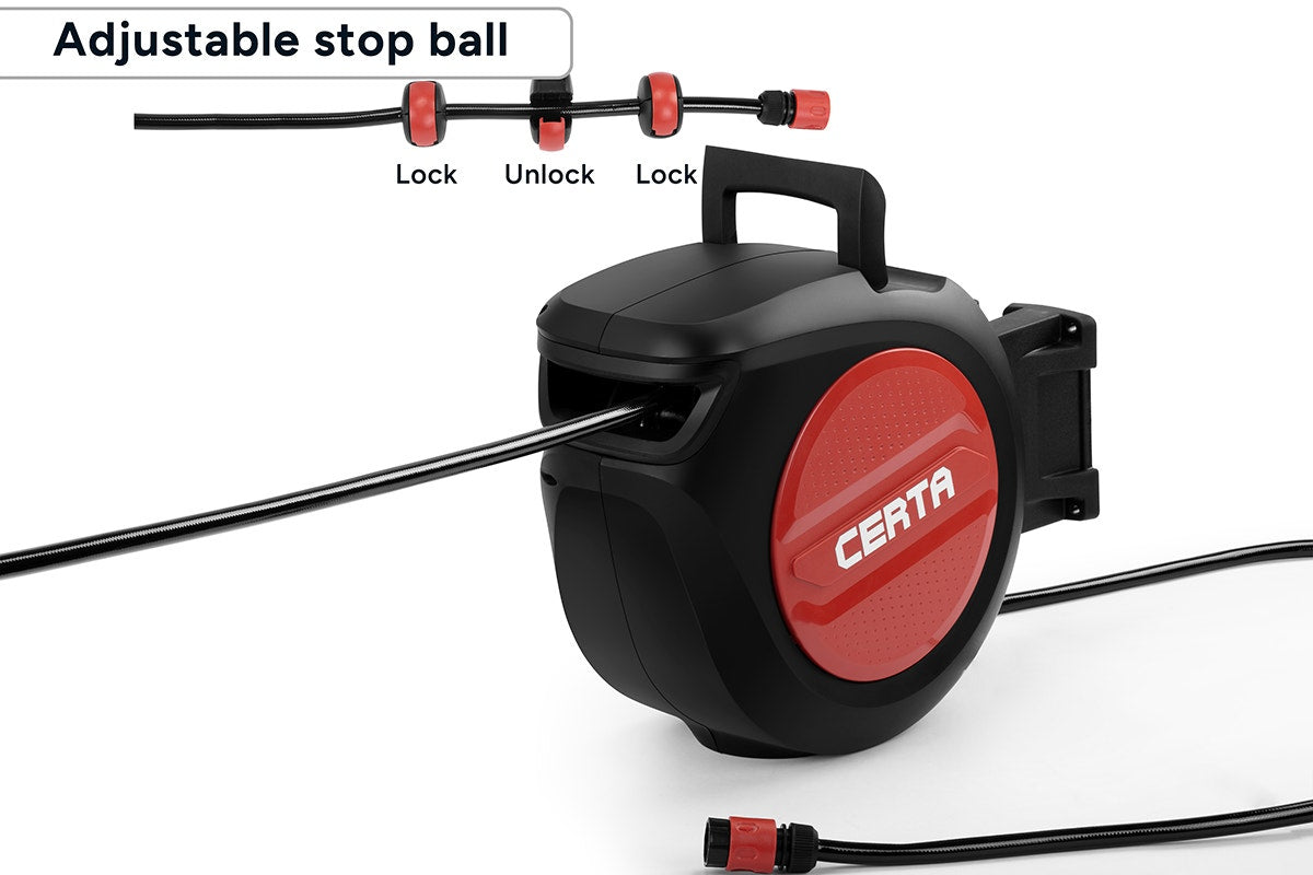 Certa 20m Retractable Garden Hose Reel with Spray Nozzle