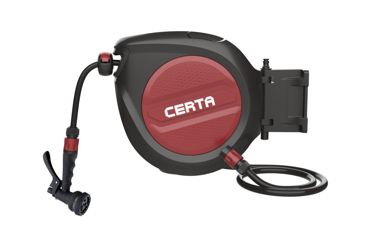 Certa 20m Retractable Garden Hose Reel with Spray Nozzle