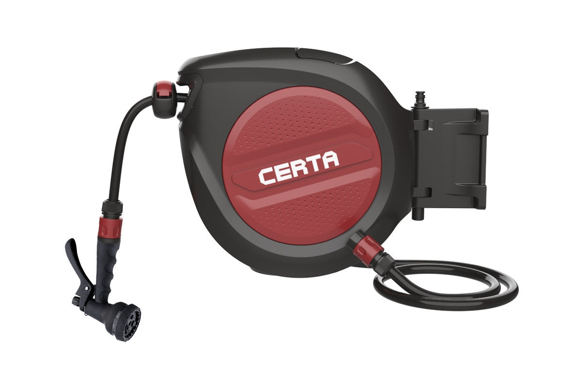 Certa 30m Retractable Garden Hose Reel with Spray Nozzle